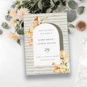 Rustikale Fall Pumpkin Arch Floral Save the Date K Dankeskarte