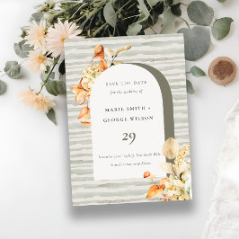 Rustikale Fall Pumpkin Arch Floral Save the Date K Dankeskarte