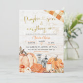 Rustikale Fall Pumpkin Gewürze und alles Gute Einladung (Stehend Vorderseite)