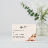 Rustikale Fall Pumpkin Hochzeit mit Mahlzeiten Opt Begleitkarte (Stehend Vorderseite)