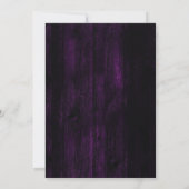 Rustikale Fall Purple Flowers Gold Frame Wedding Einladung (Rückseite)