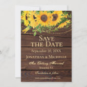 Rustikale Fall Sonnenblumen Holz Inspiration Hochz Save The Date (Vorderseite)