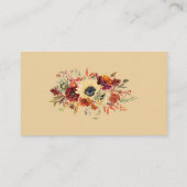 Rustikale Fall Sonnenblumenkürbis Hochzeit Begleitkarte (Rückseite)