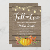 Rustikale Fall String Lights Bridal Dusche Einladu Einladung (Vorne/Hinten)