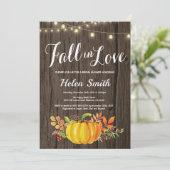 Rustikale Fall String Lights Bridal Dusche Einladu Einladung (Stehend Vorderseite)