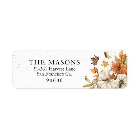 Rustikale Fall-Thema-Rücksendeadressen-Aufkleber (Vorne)