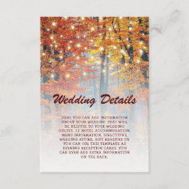 Rustikale Fall-Wald-Streichellichter Hochzeitdetai Begleitkarte