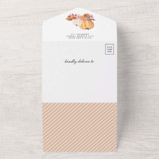 Rustikale Fall-Wald-Waldtiere Kinderdusche All In One Einladung (Außenbereich)