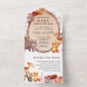 Rustikale Fall-Wald-Waldtiere Kinderdusche All In One Einladung (Innen Boden)