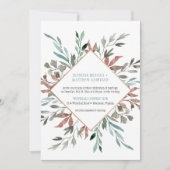 Rustikale Fall Wasserfarben Blätter Hochzeitseinla Einladung (Vorderseite)