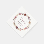 Rustikale Fall Wildblume Floral 100. Geburtstag Serviette (Ecke)