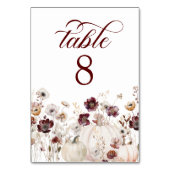 Rustikale Fall-Wildblume Tischnummer (Rückseite)