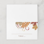 Rustikale Fallende Blätter Herbsthochzeit Platzkarte (Außenseite Aufgefaltet)