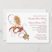 Rustikale Fallende Blätter Hochzeit Einladung (Vorderseite)