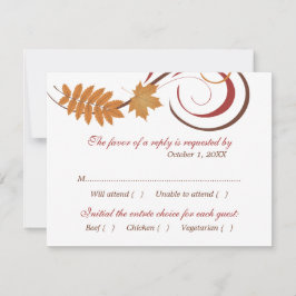 Rustikale Fallende Blätter Hochzeit RSVP Karte