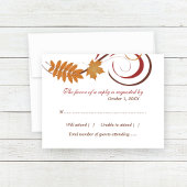 Rustikale Fallende Blätter Hochzeit RSVP Karte