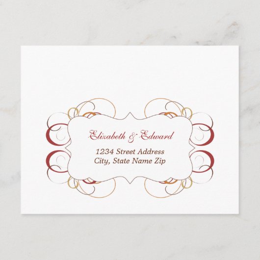 Rustikale Fallende Blätter Hochzeit RSVP Karte (Rückseite)