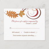Rustikale Fallende Blätter Hochzeit RSVP Karte (Vorderseite)