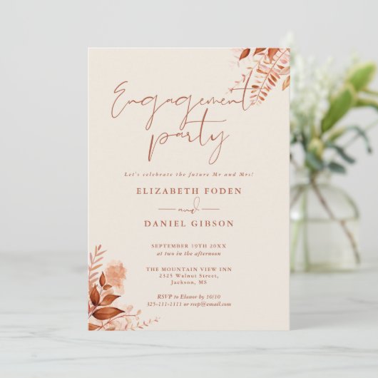 Rustikale Falles-Engagement-Partei Einladung (Stehend Vorderseite)