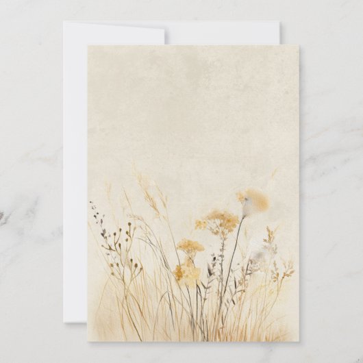 Rustikale Fallfelder Blumenrahmen Bridal Brunch Einladung (Rückseite)