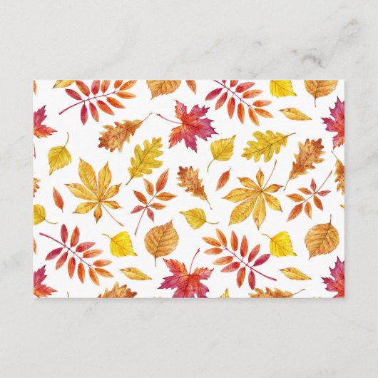 Rustikale Falling-Blätter Details zur Herbsthochze Begleitkarte (Rückseite)