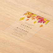 Rustikale Falling Blätter Garland Herbsthochzeit Acryleinladungen (Ablage )