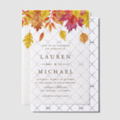 Rustikale Falling Blätter Garland Herbsthochzeit Pergament Einladungen (Versetzt (Einladung))