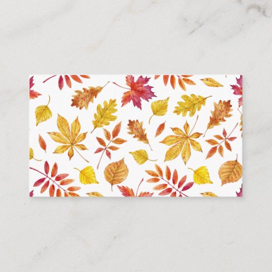 Rustikale Falling Blätter Garland Herbsthochzeit Platzkarte (Rückseite)