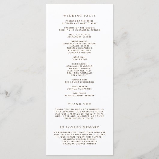 Rustikale Falling Blätter Garland Herbsthochzeit Programm (Rückseite)