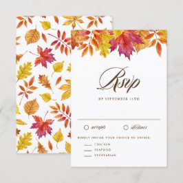 Rustikale Falling Blätter Garland Herbsthochzeit RSVP Karte