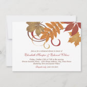 Rustikale Falling Blätter Hochzeit Probe Dinner Einladung (Vorderseite)