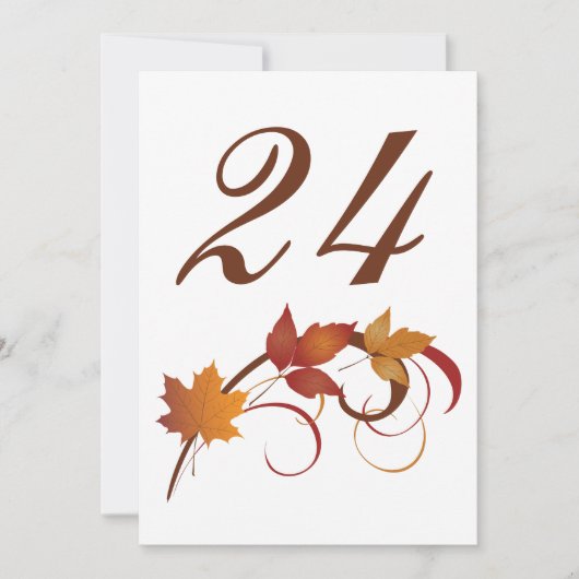 Rustikale Falling Blätter Hochzeit Tischnummer (Vorderseite)