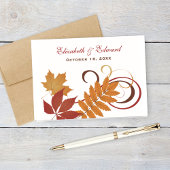 Rustikale Falling-Blätter Hochzeitmonographie Dankeskarte