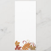 Rustikale Falling Blätter Hochzeitsessen Menükarte (Rückseite)