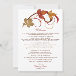 Rustikale Falling-Blätter Hochzeitskarte Einladung