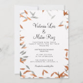 Rustikale Falling Leaf Pampas Floating Wedding Einladung (Vorderseite)