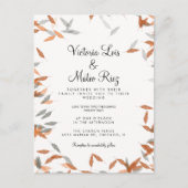 Rustikale Falling Leaf Pampas Floating Wedding Postkarte (Vorderseite)