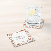 Rustikale Falling Leaf Pampas Floating Wedding Rechteckiger Pappuntersetzer (Vor Ort)