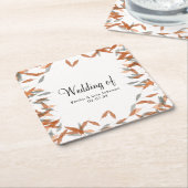 Rustikale Falling Leaf Pampas Floating Wedding Rechteckiger Pappuntersetzer (angewinkelt)