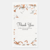 Rustikale Falling Leaf Pampas Floating Wedding Serviette (Vorderseite)