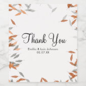 Rustikale Falling Leaf Pampas Floating Wedding Weinetikett (Einzelnes Label)