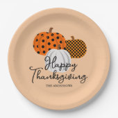Rustikale Fallpumpen Custom Happy Thanksgiving Pappteller (Vorderseite)