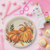 Rustikale Fallpumpen Pappteller (Party)