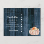 Rustikale Fallpumpen Rettete unser Datum Ankündigungspostkarte (Rückseite)