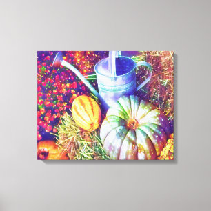 Rustikale Fallpumpen und Blume Leinwanddruck