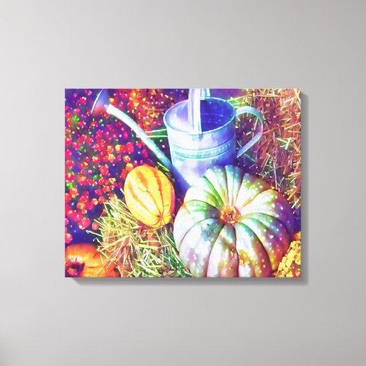 Rustikale Fallpumpen und Blume Leinwanddruck (Vorderseite)