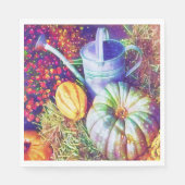 Rustikale Fallpumpen und Blume Serviette (Vorderseite)