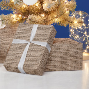 Rustikale falsche hellbraune Jute-Textur Geschenkpapier