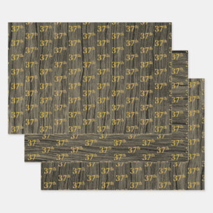 Rustikale falsche Holzmaserung, elegante falsche G Geschenkpapier Set