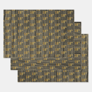 Rustikale falsche Holzmaserung, elegante falsche G Geschenkpapier Set